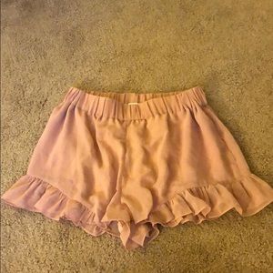 Pink Ruffled Nectar Shorts
